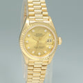 MINT Champagne Diamond Ladies Rolex DateJust President 26mm 69178 Yellow Gold Watch