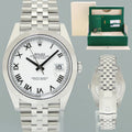 PAPERS MINT Rolex DateJust 41 Steel 126300 White Roman Jubilee Band 41mm Watch Box