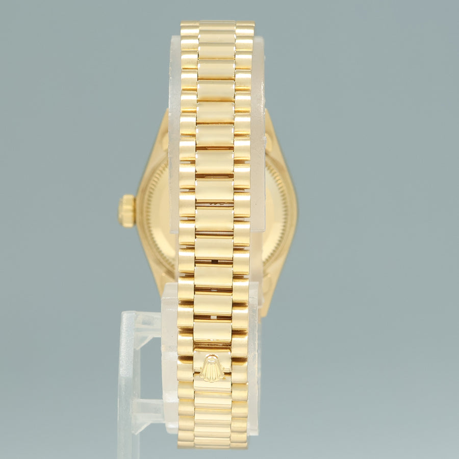 MINT Champagne Diamond Ladies Rolex DateJust President 26mm 69178 Yellow Gold Watch