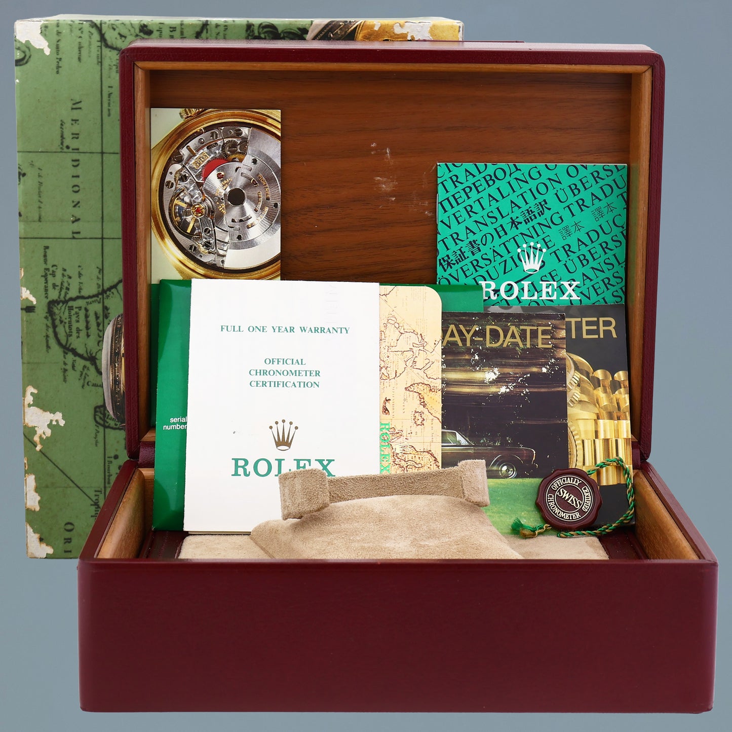 NOS PAPERS Rolex Day-Date President Ferrite Diamond 18308 Yellow Gold Bark Watch