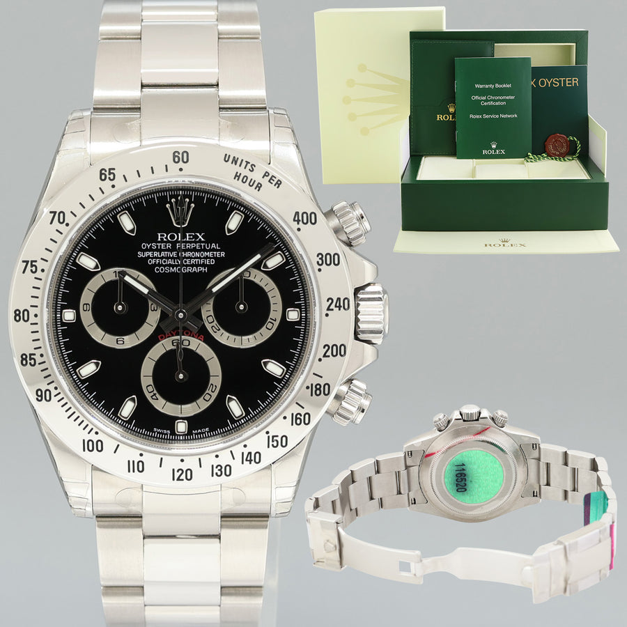 STICKERS NEW Rolex Daytona 116520 Black Steel Chrono Cosmograph 40mm Watch Box