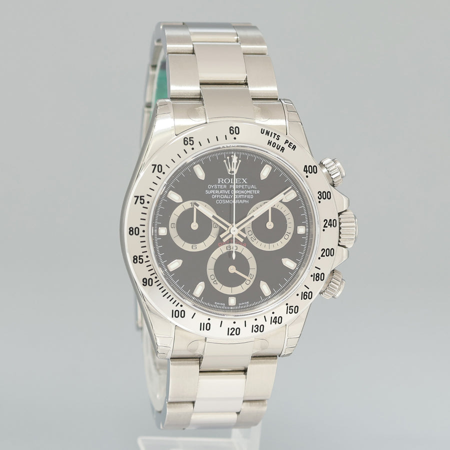 STICKERS NEW Rolex Daytona 116520 Black Steel Chrono Cosmograph 40mm Watch Box