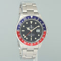 MINT 2000 Rolex 16710 GMT-Master II Pepsi Blue Red Steel Watch Black Watch Box