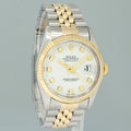 PAPERS MINT Rolex DateJust 16233 Two Tone Yellow Gold Jubilee White Diamond Watch