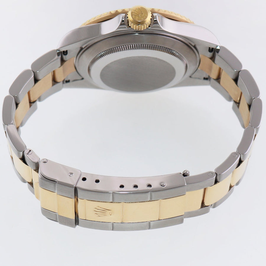MINT 2008 GOLD BUCKLE Rolex Submariner 16613 LB Gold Steel Blue Watch Box