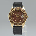 Rolex Root Beer 1675 NO CROWN GUARD Yellow Gold GMT Brown Root Beer Nipple Watch