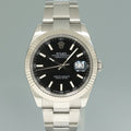 2020 MINT Rolex DateJust 41 Black Stick Oyster White Gold Fluted 126334 Watch Box