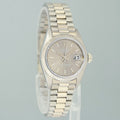 PAPERS Ladies Rolex DateJust Silver Sigma President 26mm 6917 White Gold Watch Box