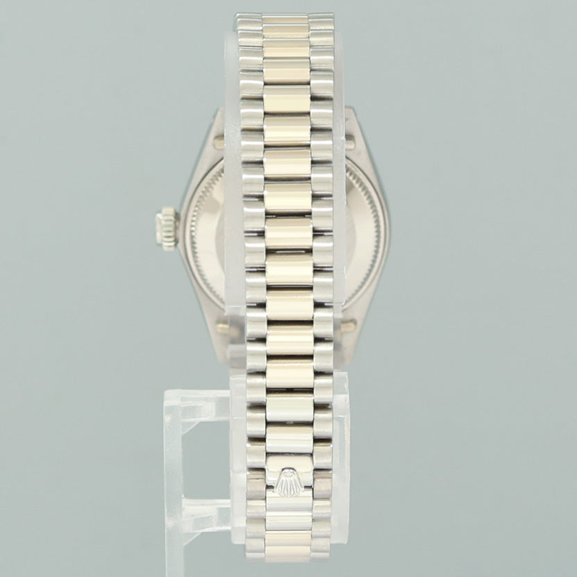 PAPERS Ladies Rolex DateJust Silver Sigma President 26mm 6917 White Gold Watch Box