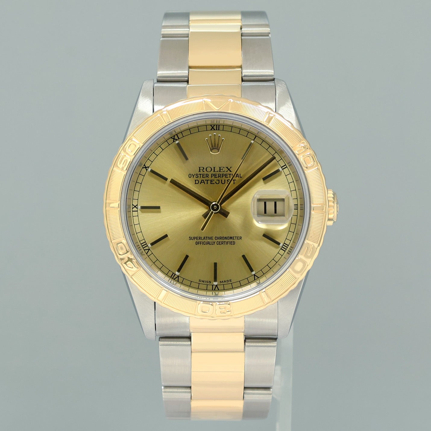 MINT Rolex DateJust 16263 Turn-O-Graph Two Tone Gold Oyster 36mm Watch Box
