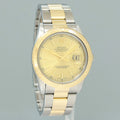 MINT Rolex DateJust 16263 Turn-O-Graph Two Tone Gold Oyster 36mm Watch Box