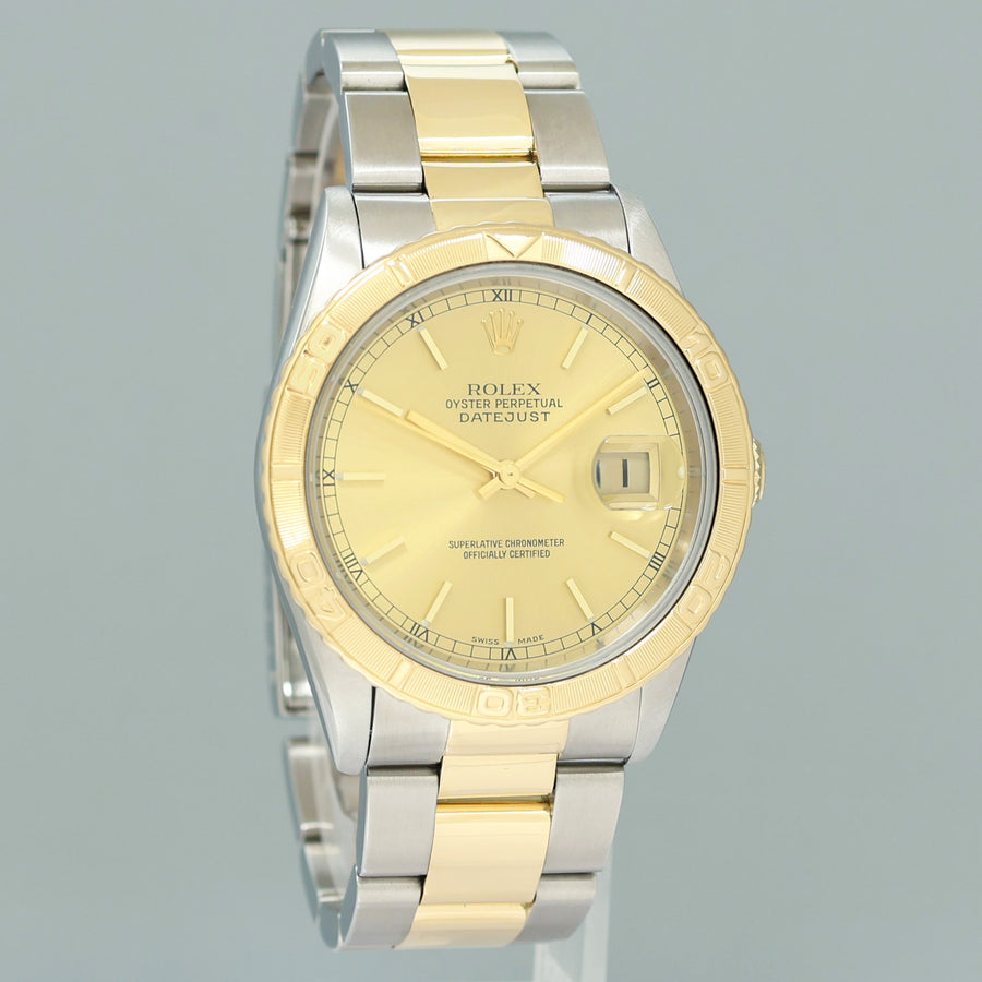 MINT Rolex DateJust 16263 Turn-O-Graph Two Tone Gold Oyster 36mm Watch Box