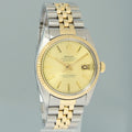 Rolex DateJust 16013 Champagne Stick Fluted Bezel Two Tone Gold Jubilee Watch