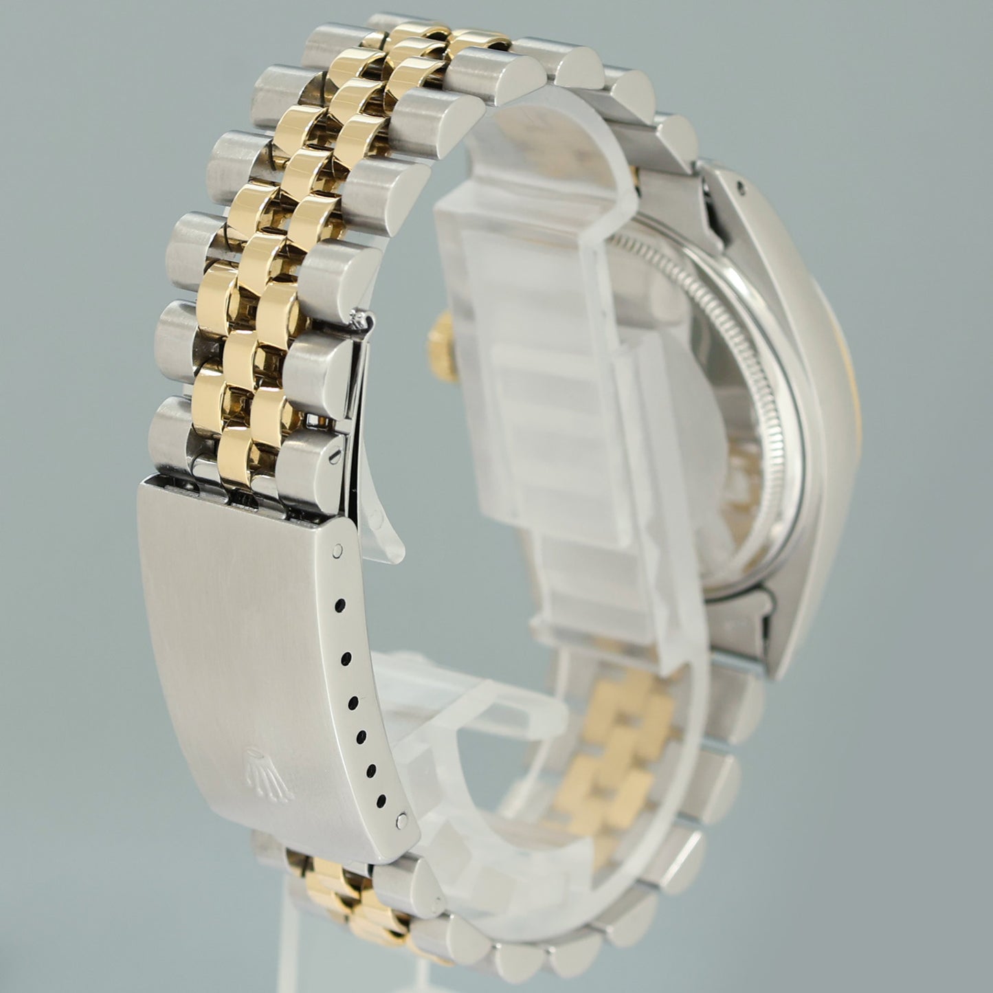 Rolex DateJust 16013 Champagne Stick Fluted Bezel Two Tone Gold Jubilee Watch