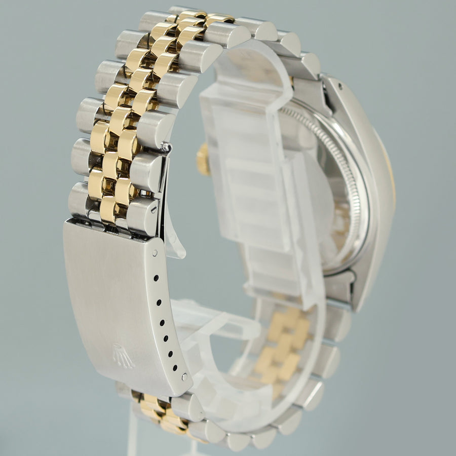 Rolex DateJust 16013 Champagne Stick Fluted Bezel Two Tone Gold Jubilee Watch