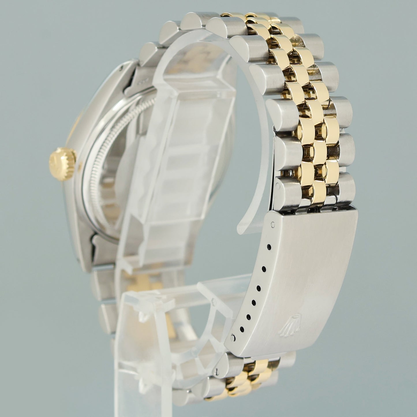 Rolex DateJust 16013 Champagne Stick Fluted Bezel Two Tone Gold Jubilee Watch