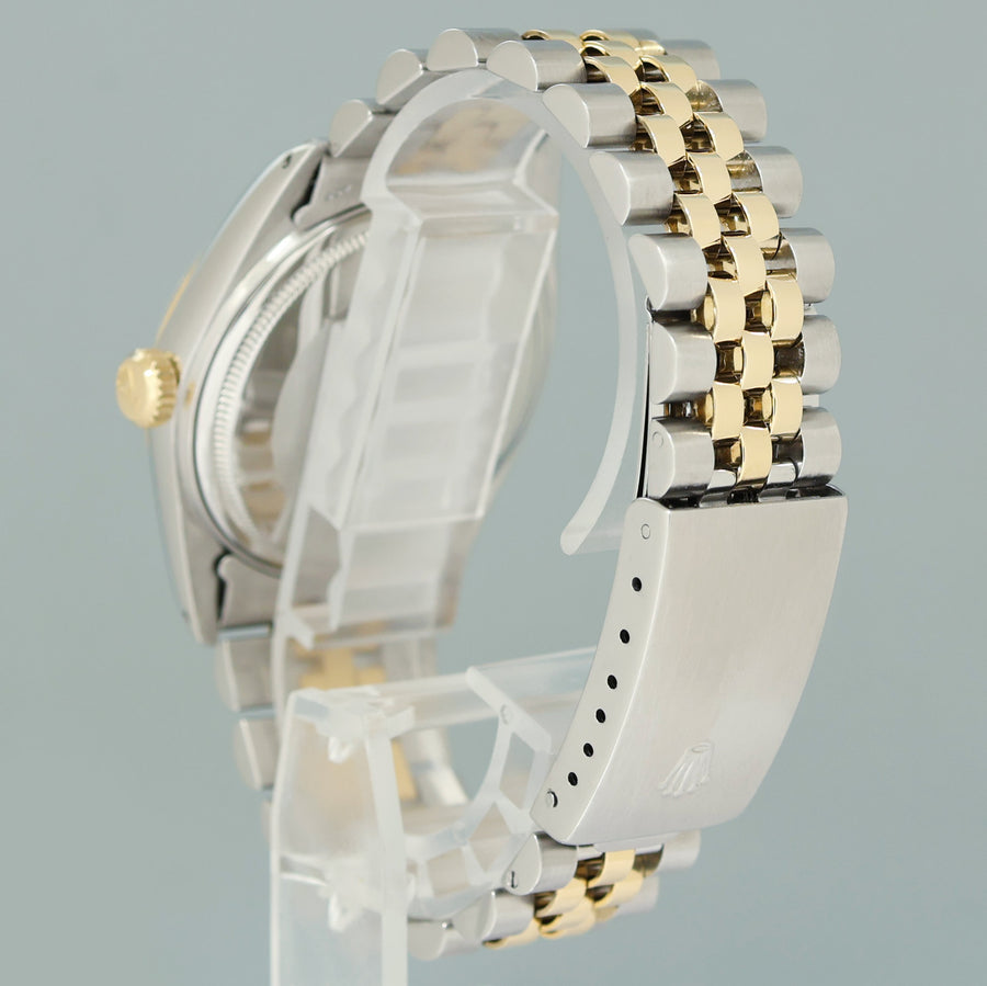 Rolex DateJust 16013 Champagne Stick Fluted Bezel Two Tone Gold Jubilee Watch