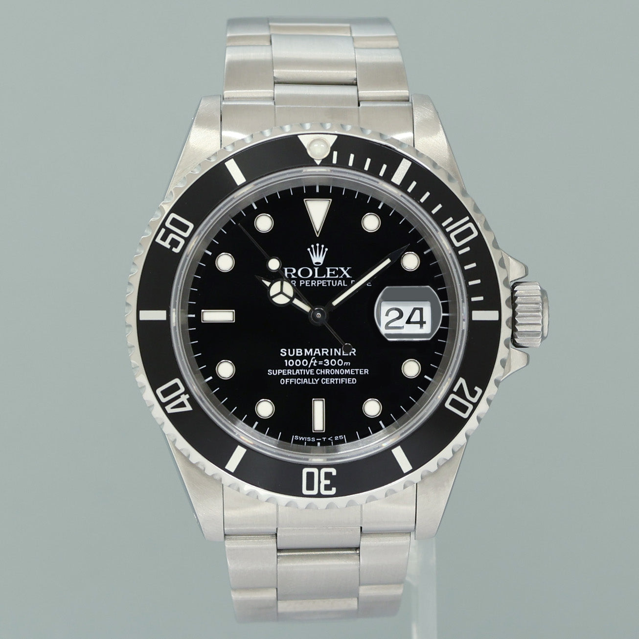 MINT Rolex Submariner Date Tritium 16610 Steel Black 40mm Oyster Watch Box