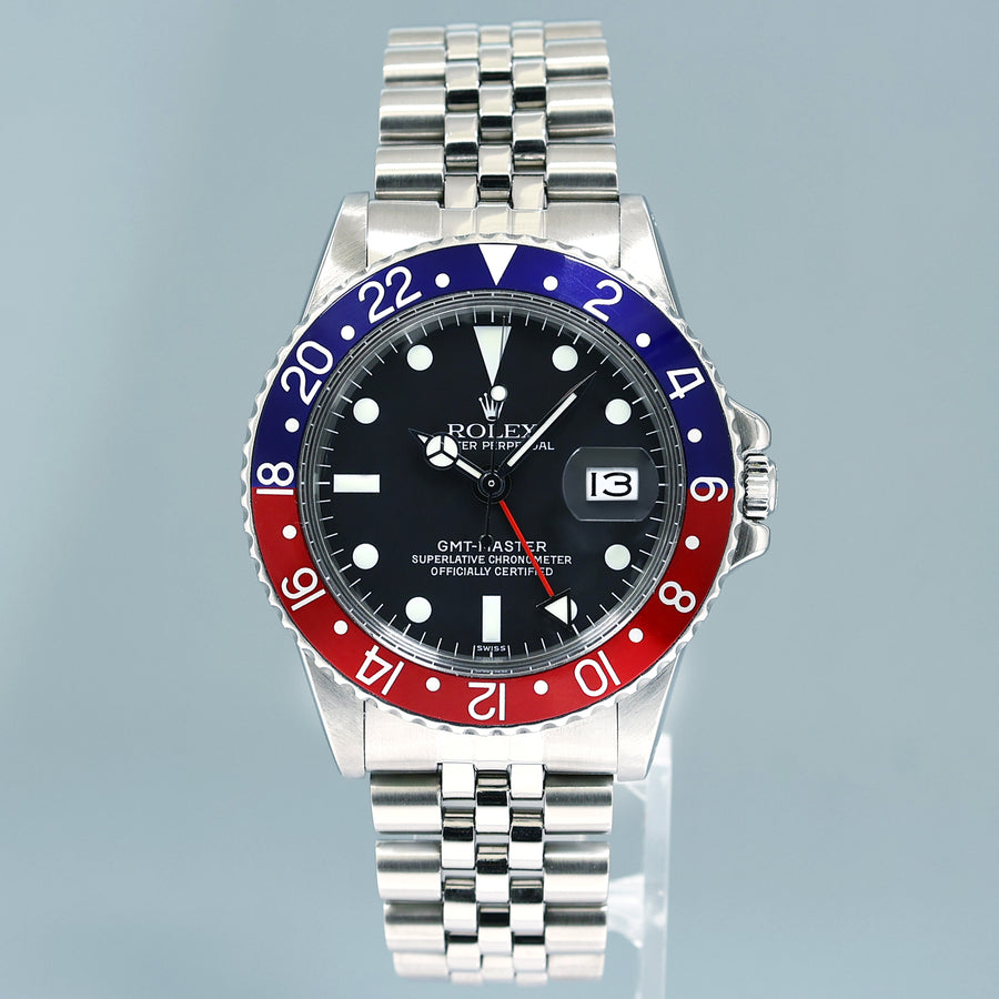 Rolex GMT-Master Pepsi Blue Red Jubilee Steel 1675 Oyster Steel Watch Box