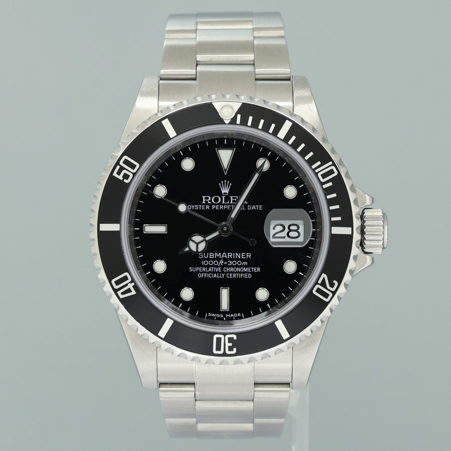 MINT 2009 Rolex 16610LN Submariner Date Stainless Steel Black Watch Box