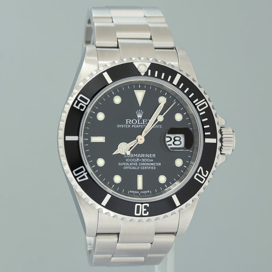 MINT 2009 Rolex 16610LN Submariner Date Stainless Steel Black Watch Box