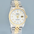 PEARL DIAMOND 2008 MINT Rolex DateJust 36mm Jubilee Two Tone Gold 116233 Watch