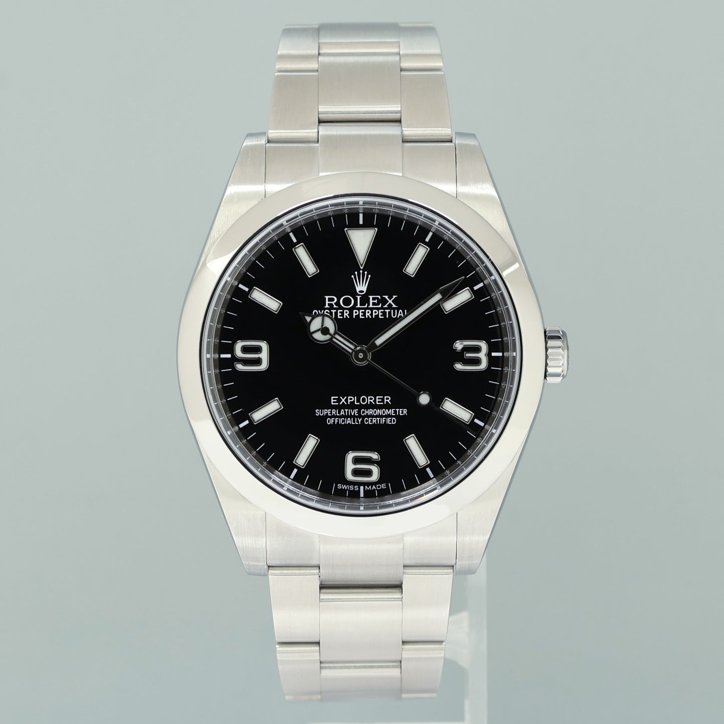 MINT 2018 PAPERS Rolex 214270 Explorer Black BLUE LUME 3-6-9 Steel 39mm Watch Box