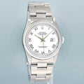 2001 PAPERS MINT Rolex DateJust 36mm White Roman Dial Oyster 16220 Steel Watch Box