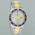 MINT Rolex Submariner 16613 Two Tone Gold Silver Serti Diamond Gold Buckle Watch Box