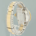 MINT Rolex Submariner 16613 Two Tone Gold Silver Serti Diamond Gold Buckle Watch Box