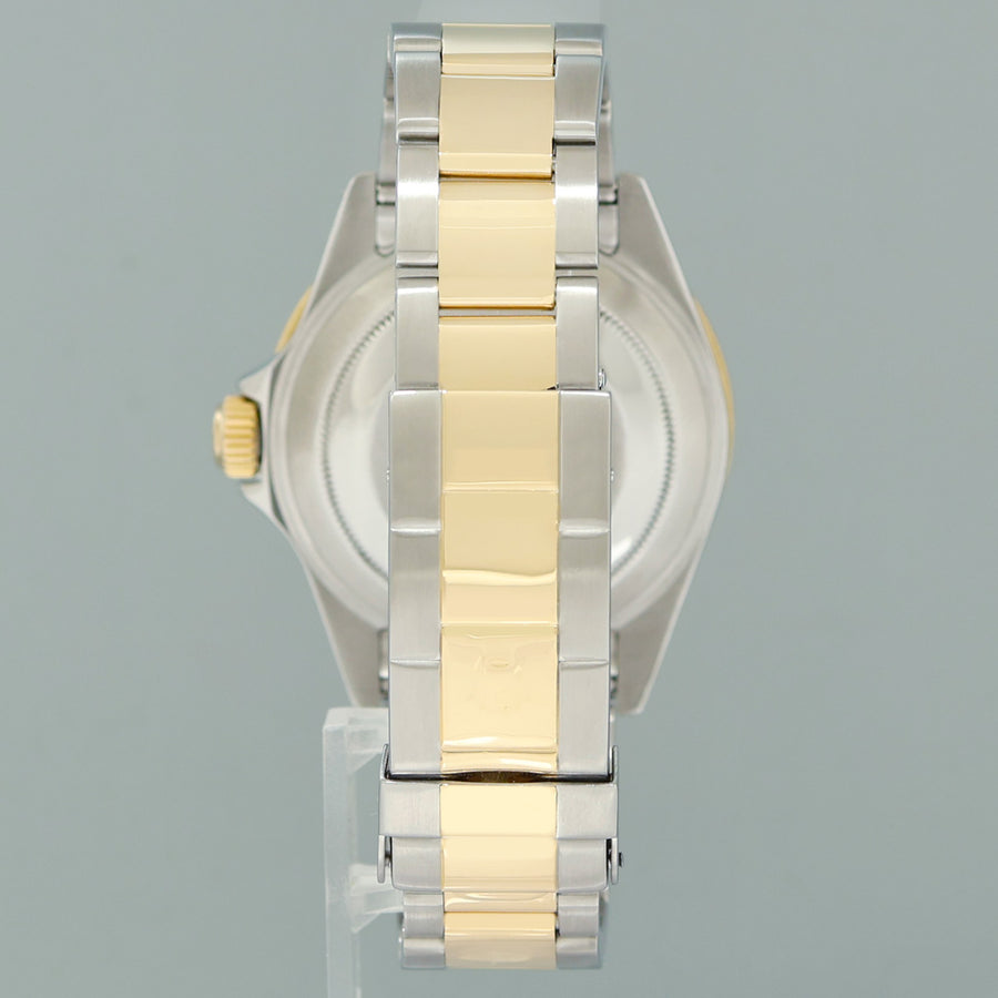 MINT Rolex Submariner 16613 Two Tone Gold Silver Serti Diamond Gold Buckle Watch Box