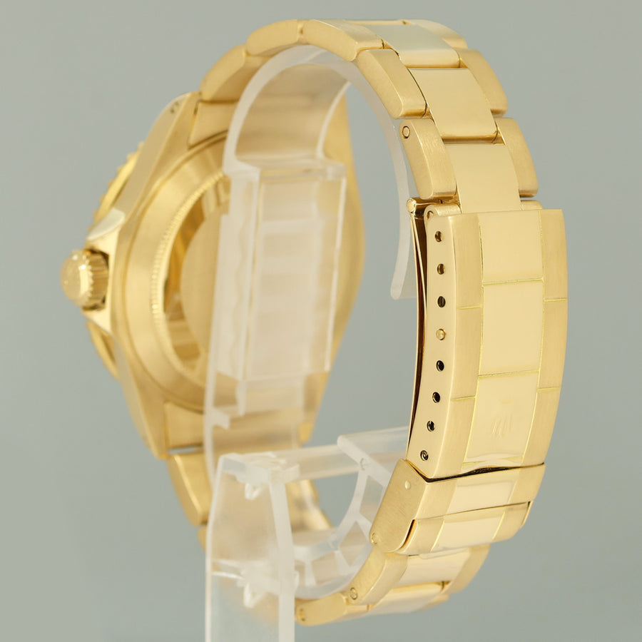 MINT Rolex 16618 Submariner Yellow Gold Blue Champagne Serti Diamond Watch Box