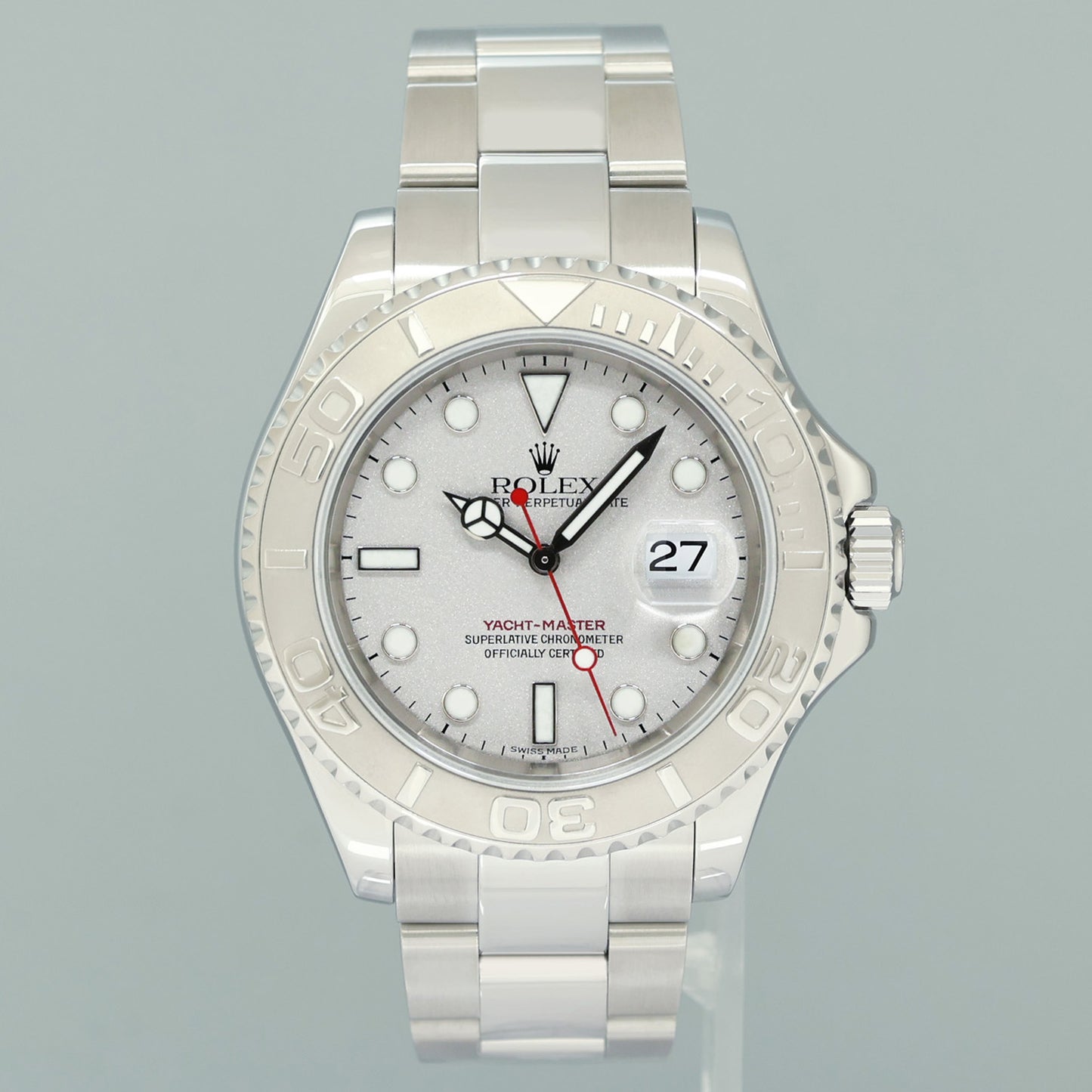 MINT Rolex Yacht-Master 16622 Steel Platinum Bezel Oyster 40mm Watch Box