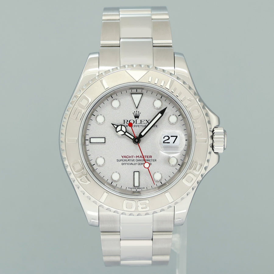 MINT Rolex Yacht-Master 16622 Steel Platinum Bezel Oyster 40mm Watch Box