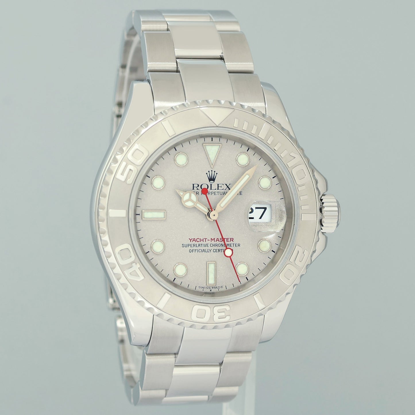MINT Rolex Yacht-Master 16622 Steel Platinum Bezel Oyster 40mm Watch Box