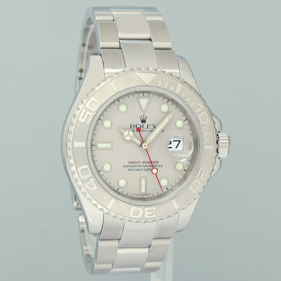 MINT Rolex Yacht-Master 16622 Steel Platinum Bezel Oyster 40mm Watch Box