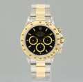 1993 MINT Rolex Daytona 16523 Zenith Black Chrono Yellow Gold Two Tone Watch Box