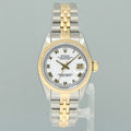 MINT Ladies Rolex DateJust 26mm 69173 White Roman Two Tone Yellow Gold Jubilee Watch