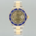 Rolex Submariner 16613 Two Tone Gold Champagne Serti Diamond Watch Box