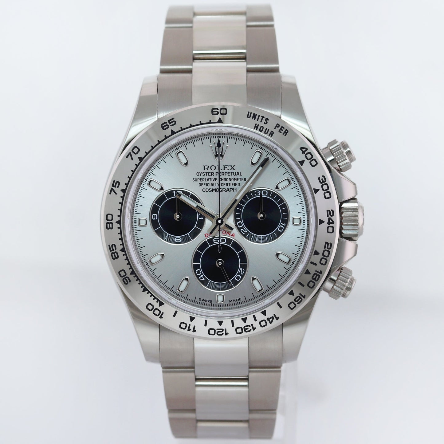 2020 PAPERS MINT Rolex Daytona Ghost Panda Silver Dial Chrono 116509 White Gold Watch