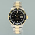 2001 GOLD BUCKLE Rolex Submariner 16613LN Gold Two Tone Black Watch Box