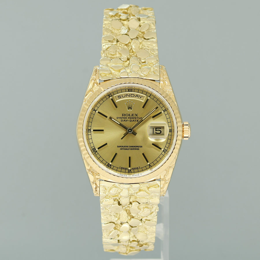 Rolex 18238 President Day-Date Champagne Nugget Double Quickset Yellow Gold Watch
