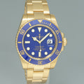MINT Rolex Submariner Ceramic Flat Blue Smurf 116618LB Yellow Gold 40mm Watch Box