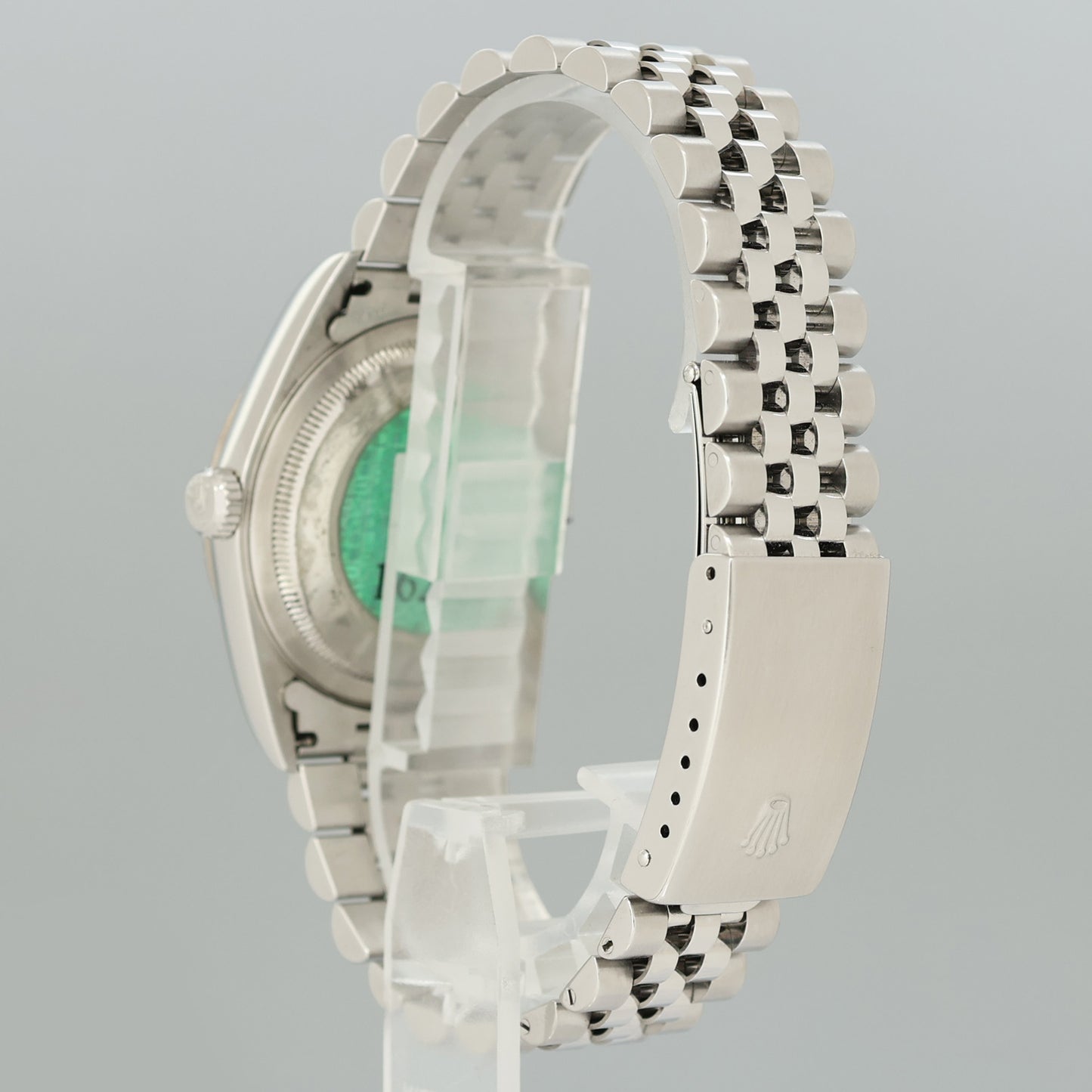 2002 MINT Rolex DateJust 16234 Silver Diamond Anniversary Jubilee Gold Fluted Watch