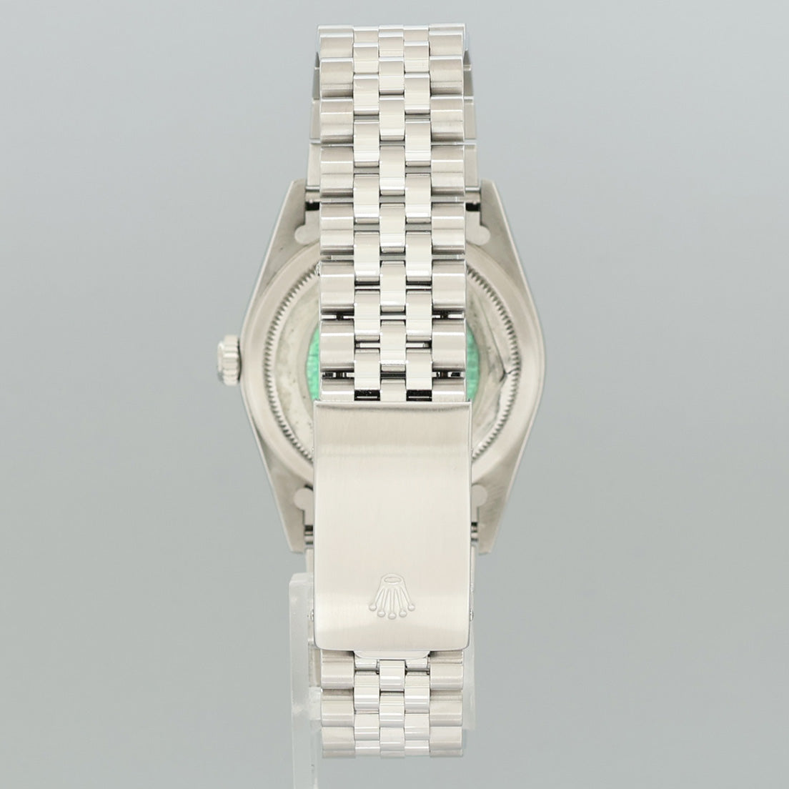 2002 MINT Rolex DateJust 16234 Silver Diamond Anniversary Jubilee Gold Fluted Watch