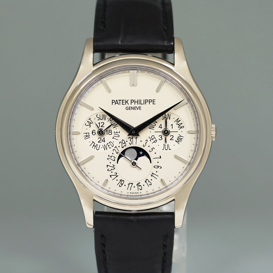Patek Philippe 5140G 37mm White Gold Perpetual Calendar Grand Complication Watch Box