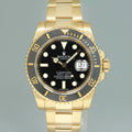 2018 MINT Rolex 116618LN Submariner Black Dial Ceramic Yellow Gold 40mm Watch Box