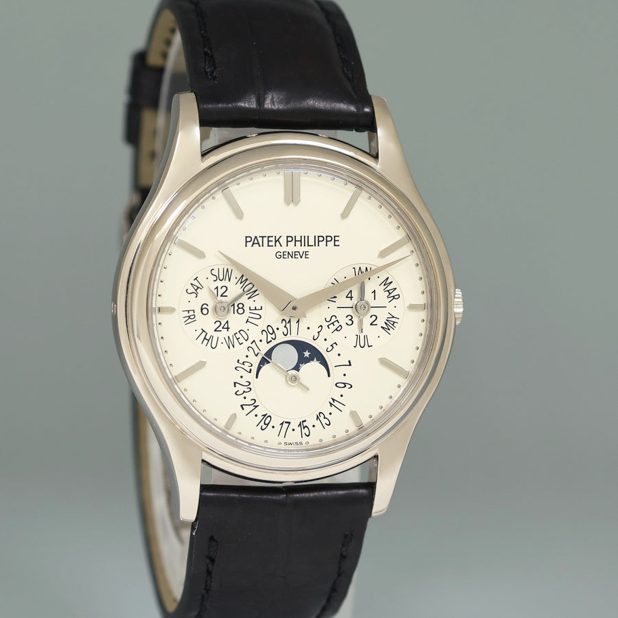 Patek Philippe 5140G 37mm White Gold Perpetual Calendar Grand Complication Watch Box