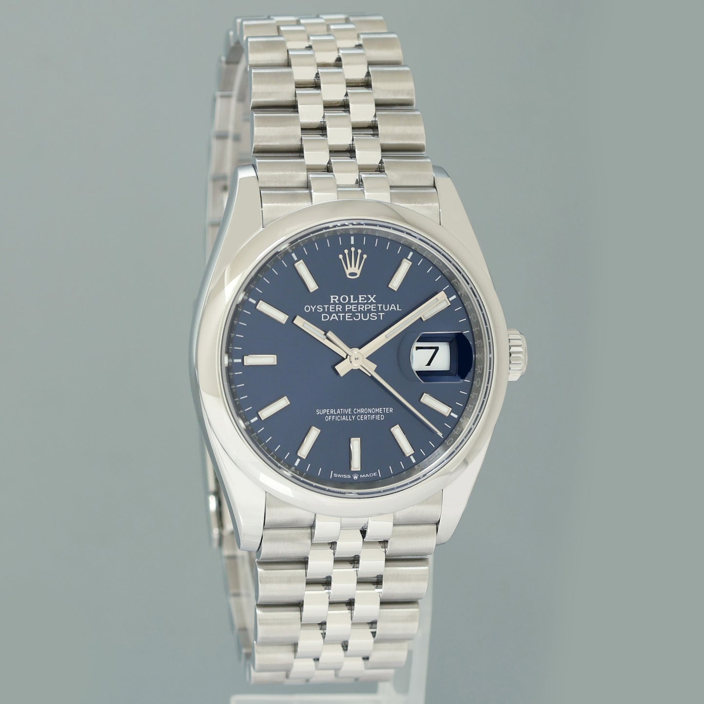 2025 NEW PAPERS Rolex 126200 DateJust 36mm Blue Stick Steel Jubilee Band Watch