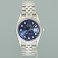 MINT Rolex DateJust 16014 Blue Diamond Bezel Jubilee Band 36mm Watch Box